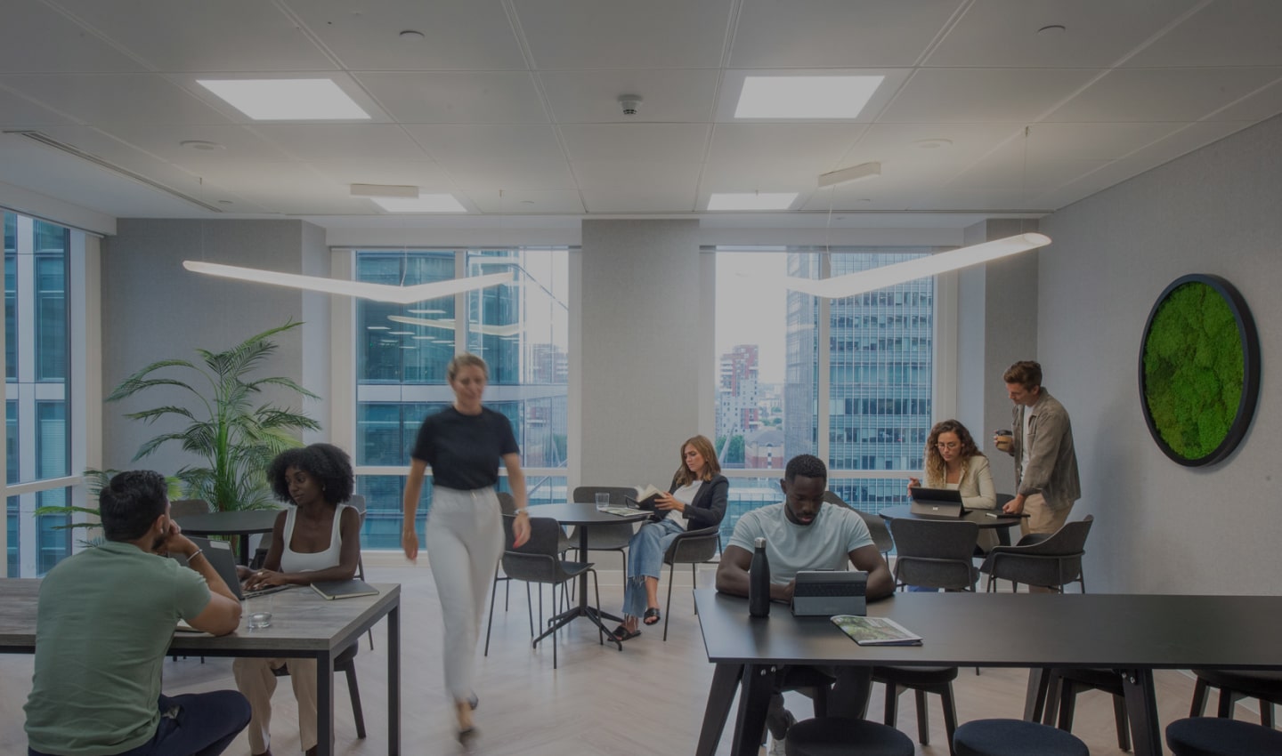 People working in One Canada Square