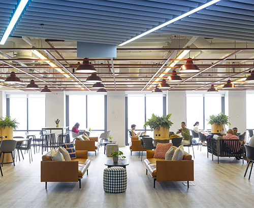 Communal space at Level39 in One Canada Square