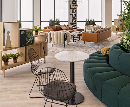 Communal space at MadeFor: in One Canada Square