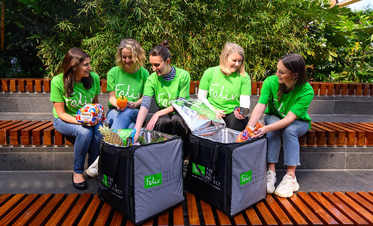 Volunteers helping with food donations for the Felix Project